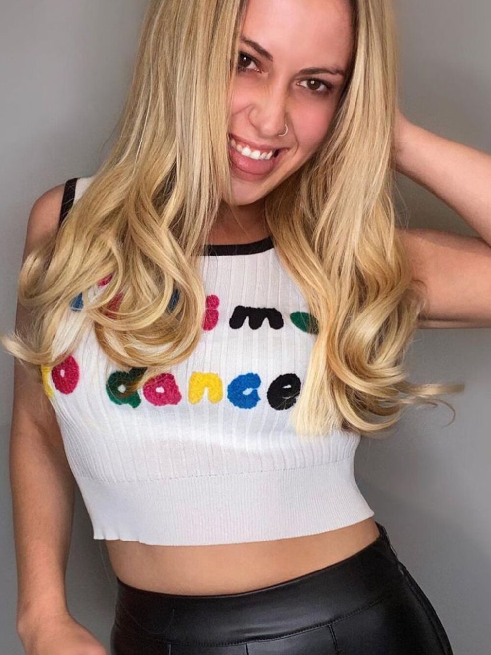 New CIDER Ribbed Cropped Tank Top “It’s time to dance” – Med